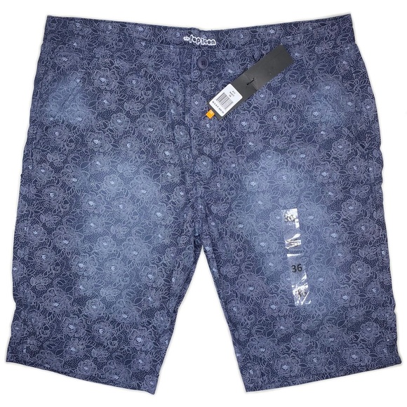 Pop Icon Men’s Navy Chino Shorts - Picture 2 of 4